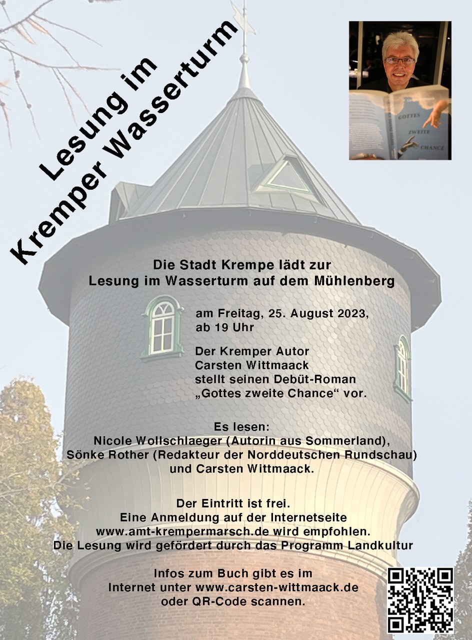 Ankündigung: Lesung im Kremper Wasserturm